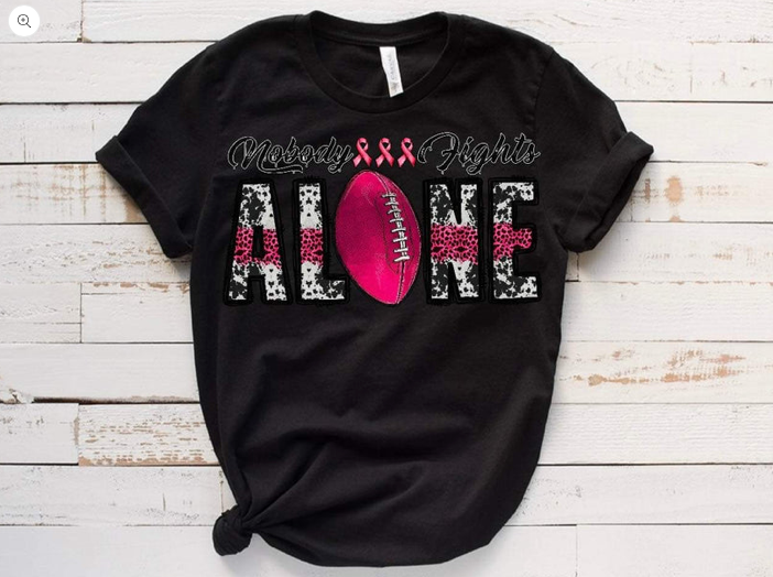 No one fights Alone breast cancer tshirt