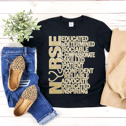 That educated, determined, confident and more nurse t-shirt